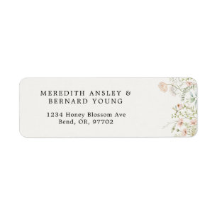 Vintage Rustic Wildflower Wedding Return Address