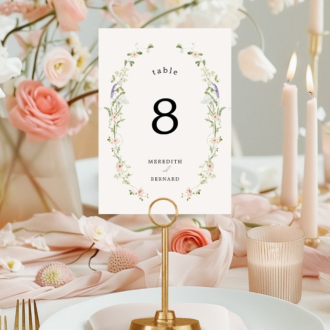 Vintage Rustic Wildflower Wedding Table Number (Creator Uploaded)