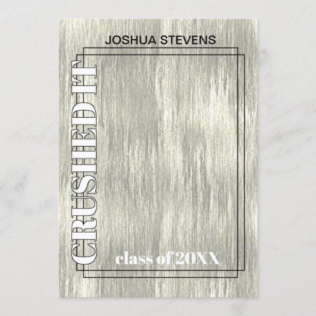 Vintage Rustic Woodgrain Graduation Announcement (Front)