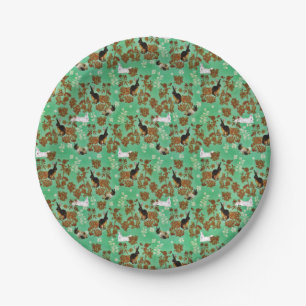 Vintage Rustic Woodland Flowers Bunny Rabbit Paper Plate