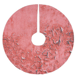 Vintage Rusty Iron Wall Texture Brushed Polyester Tree Skirt