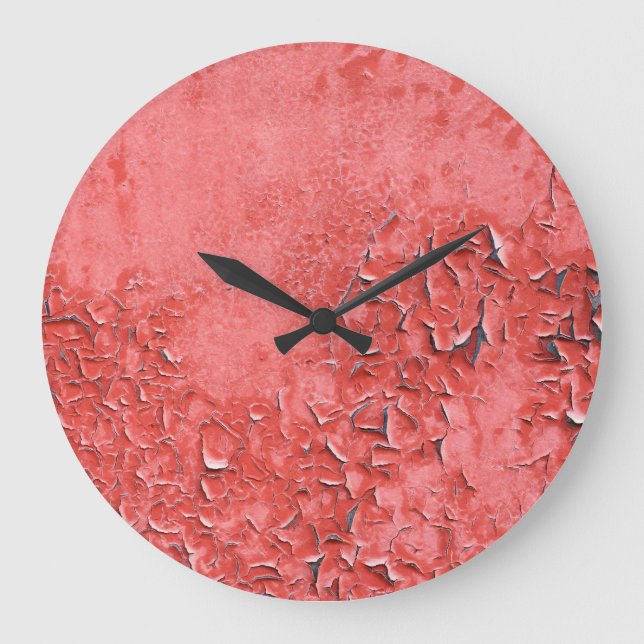 Vintage Rusty Iron Wall Texture Large Clock (Front)