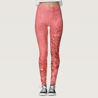 Vintage Rusty Iron Wall Texture Leggings
