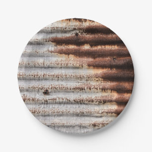 Vintage Rusty Metal Paper Plate