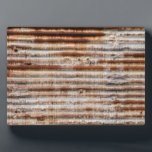 Vintage Rusty Metal Plaque<br><div class="desc">Vintage rusty corrugated metal background</div>