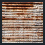 Vintage Rusty Metal Poster<br><div class="desc">Vintage rusty corrugated metal background</div>