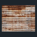 Vintage Rusty Metal Poster<br><div class="desc">Vintage rusty corrugated metal background</div>