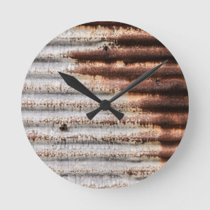 Vintage Rusty Metal Round Clock