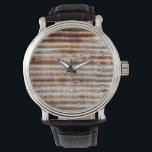 Vintage Rusty Metal Watch<br><div class="desc">Vintage rusty corrugated metal background</div>