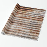 Vintage Rusty Metal Wrapping Paper<br><div class="desc">Vintage rusty corrugated metal background</div>