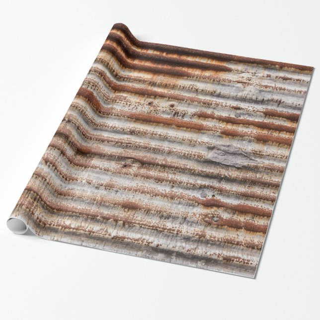 Vintage Rusty Metal Wrapping Paper (Unrolled)
