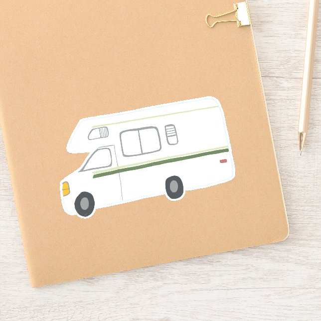 Vintage RV Motorhome Camper Cute  Drawing Art (Notebook)