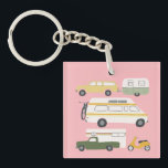 Vintage RV Van Motorhome Campervan Truck Trailer Key Ring<br><div class="desc">Check out this awesome RV campervan keychain. IT READS "HAPPY CAMPER" on the backside - or customise with your own text. Check out my shop for more RVs, campers and lots more! Don't forget you can also customise it with your own text! Or let me know if you'd like me...</div>