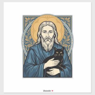 Vintage Sacred Cat Portrait Vector Shirt Design_1