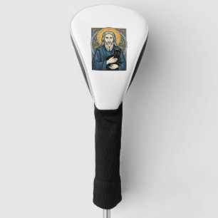 Vintage Sacred Cat Portrait Vector Shirt Design_1 Golf Head Cover