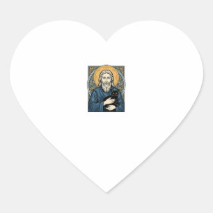 Vintage Sacred Cat Portrait Vector Shirt Design_1 Heart Sticker