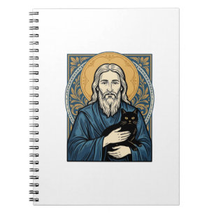 Vintage Sacred Cat Portrait Vector Shirt Design_1 Notebook