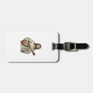 Vintage Sacred Guitarist Engraving Shirt Design_1 Luggage Tag