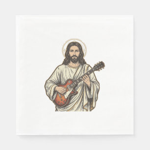 Vintage Sacred Guitarist Engraving Shirt Design_1 Napkin