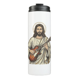 Vintage Sacred Guitarist Engraving Shirt Design_1 Thermal Tumbler