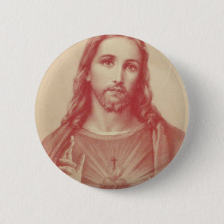 Vintage Sacred Heart of Jesus 6 Cm Round Badge