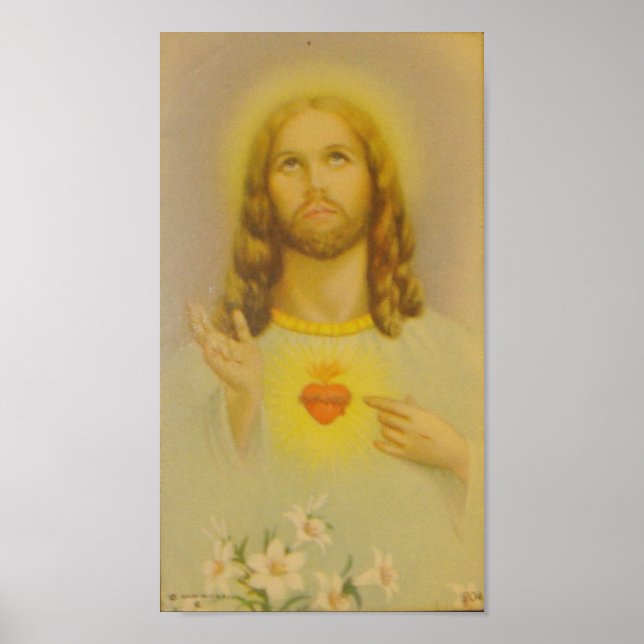 Vintage Sacred Heart of Jesus Christ Poster (Front)