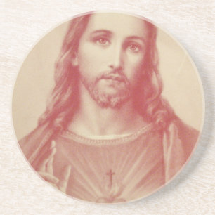 Vintage Sacred Heart of Jesus Coaster