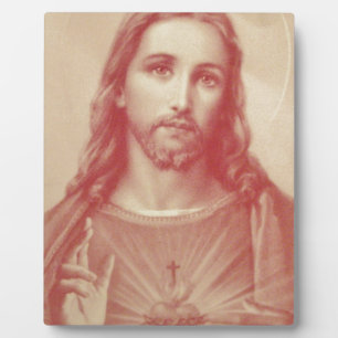 Vintage Sacred Heart of Jesus Plaque