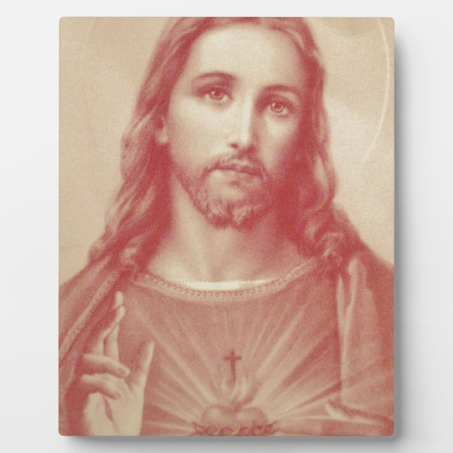 Vintage Sacred Heart of Jesus Plaque (Front)