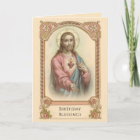 Vintage Sacred Heart of Jesus Religious Birthday