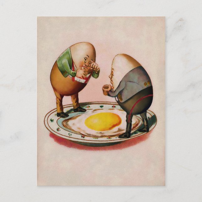 Vintage Sad Egg People Postcard (Front)