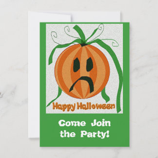 Vintage Sad Jack o' Lantern Invitation