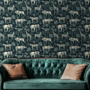 Vintage Safari African Animals  Wallpaper