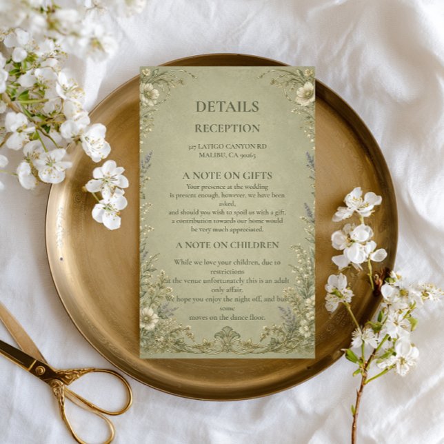 Vintage Sage Floral Enclosure Card (Creator Uploaded)