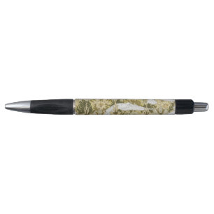 Vintage Sage Green Dove & Lily Floral Pattern