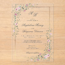 Vintage Sage Green Dusty Rose Floral Vine Wedding