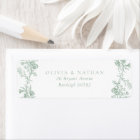Vintage Sage Green Floral Wedding Return Address