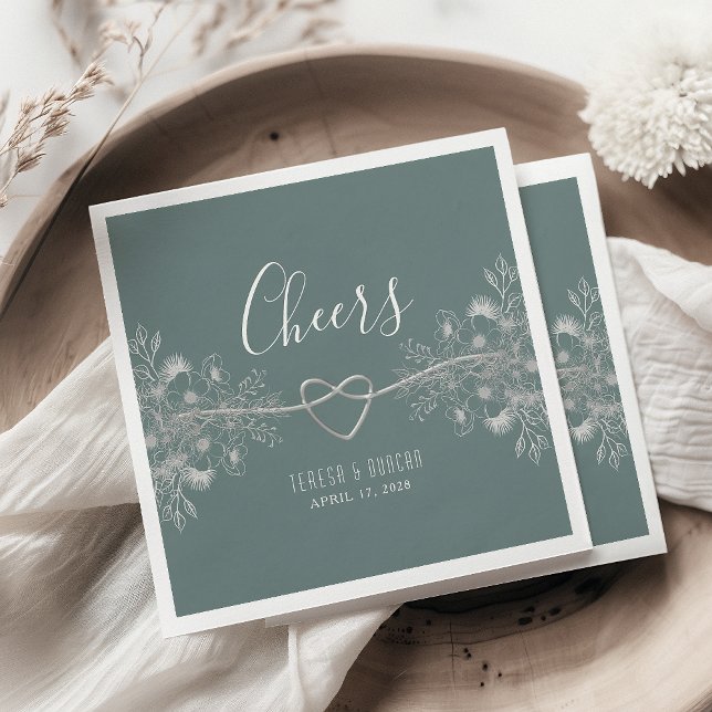 Vintage Sage Green Wedding Napkin (Creator Uploaded)