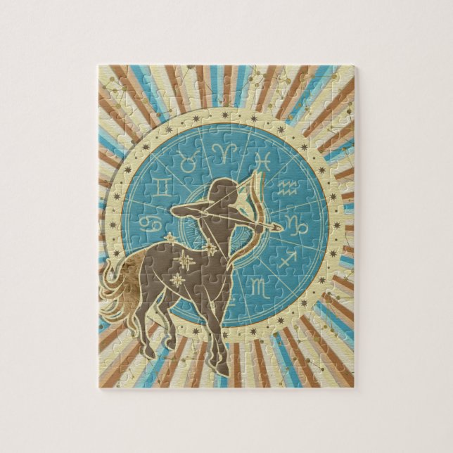 Vintage Sagittarius Zodiac Art Jigsaw Puzzle (Vertical)