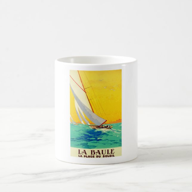 Vintage Sail Boats French Travel Coffee Mug (Center)