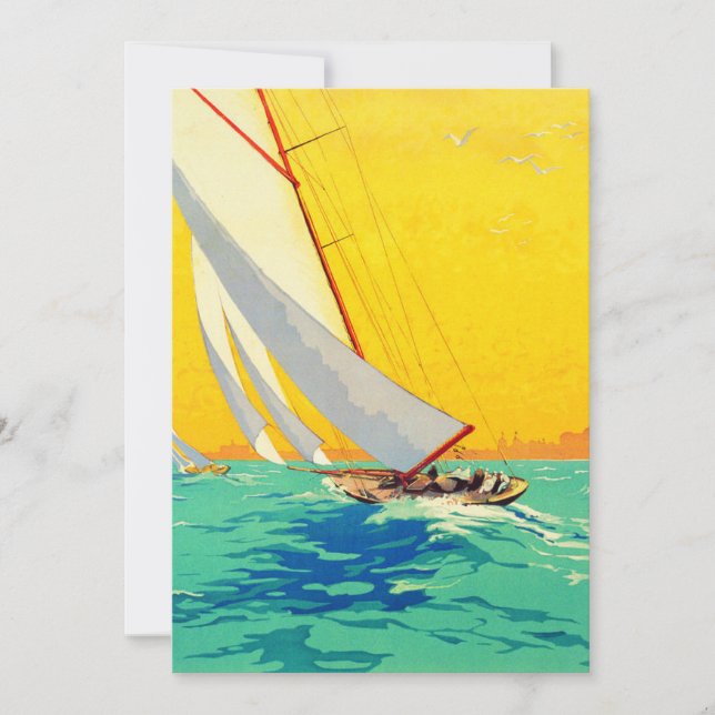 Vintage Sail Boats French Travel Holiday Card (Front)