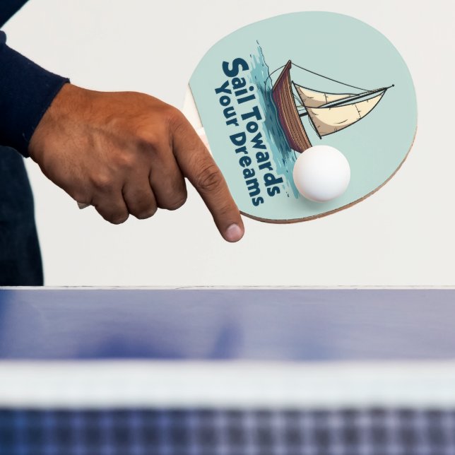 Vintage Sailboat Nautical Inspirational Quote Ping Pong Paddle (Insitu)