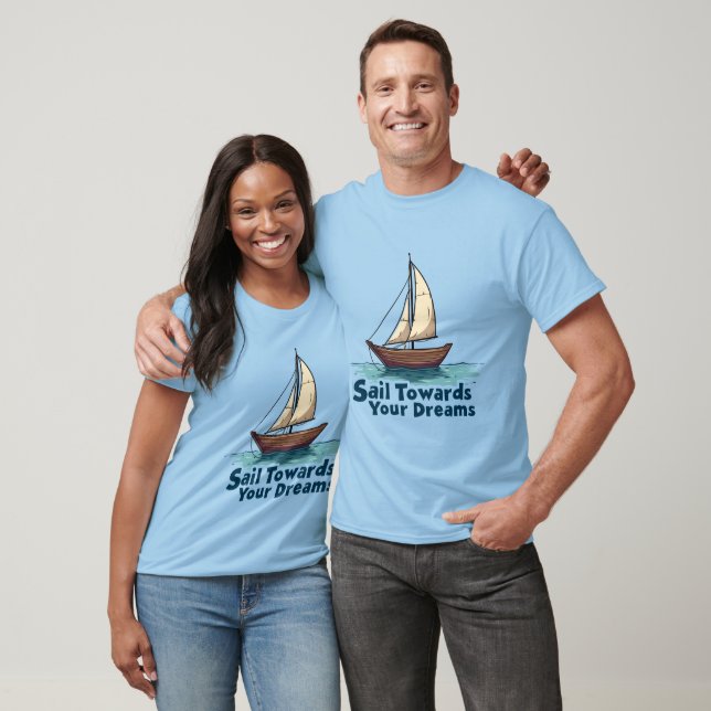 Vintage Sailboat Nautical Inspirational Quote T-Shirt (Unisex)