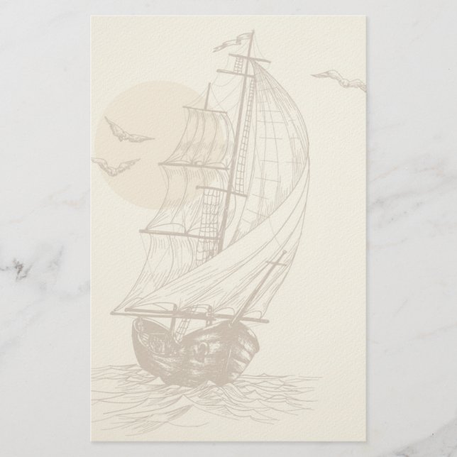 Vintage sailboat stationery (Front)