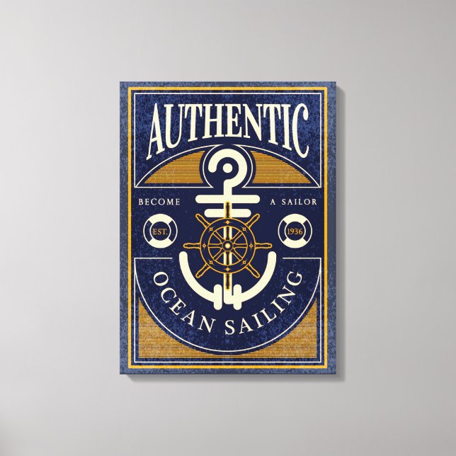 Vintage Sailing Poster Canvas Print (Front)