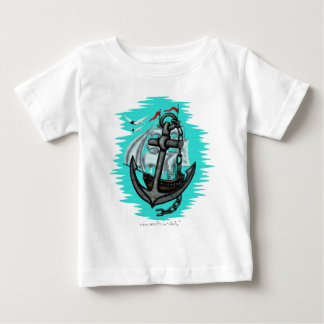 Vintage sailing ship and anchor baby t-shirt