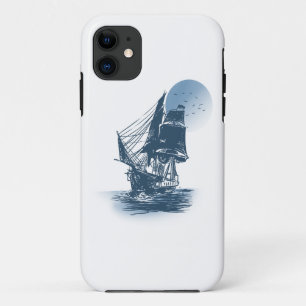 Vintage sailing ship - Choose background colour Case-Mate iPhone Case