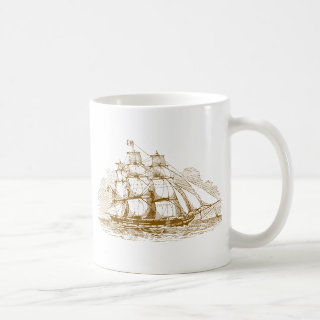 Vintage Sailing Ship Coffee Mug (Right)