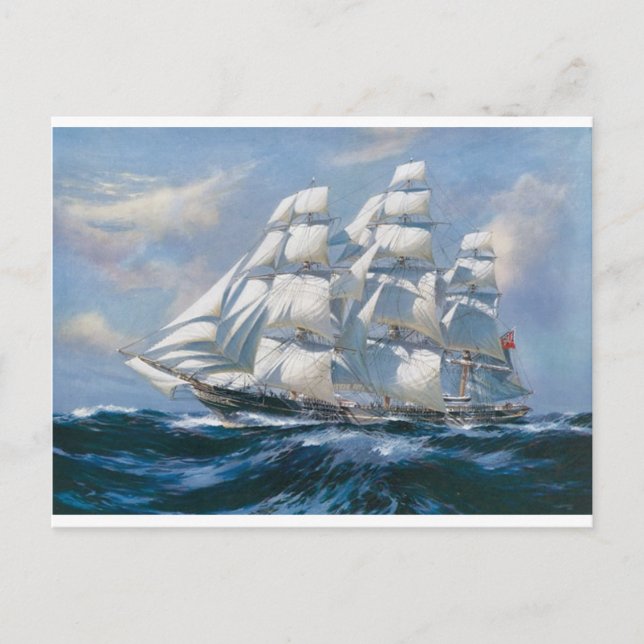 Vintage Sailing Ship Postcard (Front)