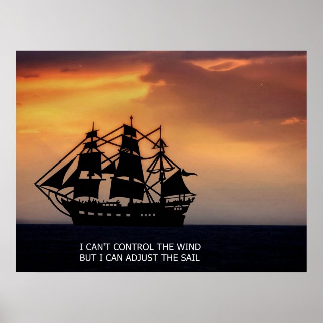 VINTAGE SAILING SHIP -QUOTE POSTER (Front)